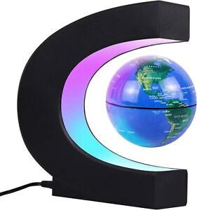 JOWHOL Magnetic Floating Globe with LED Lights, 24-Hours Auto-Rotating Levita...