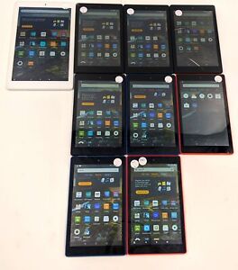 Cracked Assorted Amazon Fire Tablets WIFI Only Lot of 9