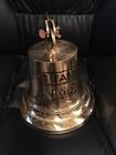 Vintage SHIP BELL Large ! Nautical Solid Brass Engraved with Titanic “
