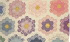 Vintage Cutter Quilt Piece 15” x 24”Grandma’s Flower Garden Some Feed Sack #3
