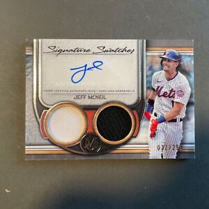 Jeff McNeil Dual Relic Auto /299 2023 Topps Museum Collection Signature Swatches