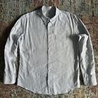 Visvim SS13 Becher shirt pinstripe blue white mens size M VS0001335 Japan cotton