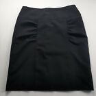 AB Studio Womens Pencil Skirt Size 2 Black Fully Lined Straight Knee Length