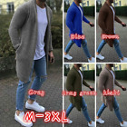 Mens Mid-Long Casual Knitted Tops Jacket Sweater Cardigan Pockets Coat Outwear
