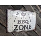 BBQ Zone Sign - Retro Style Cookout Sign - 12in x 8in