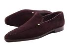 ZILLI BURGUNDY Suede loafers made in Italy shoes UK11/ US12 /45 Authentic