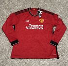 Adidas Manchester United 23/24 Red Long Sleeve Home Jersey IP1729 Men’s 2XL New