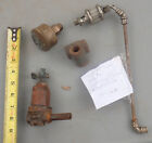 Antique Brass Hit Miss Engine Vintage Oiler Grease Fuel Cup & other fitting lot