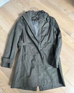 Kirkland Signature Ladies Trench Rain Coat Jacket Gray  Hooded S size