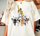 Freddie Mercury With His Cats T-Shirt, Queen Band Freddie Mercury Rhapsody Tee