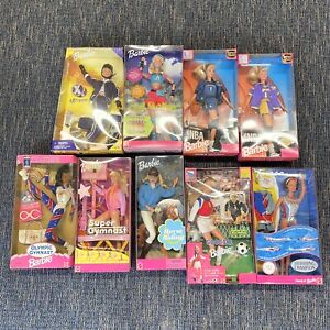 NEW 2000’s Barbie Lot Soccer Skating NBA Olympic Gymnast, Horse Lot Of 9