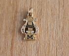 Vintage / Antique 10k Gold Music Band Lyre Harp Seed Pearl Charm Pendant 2.5 g
