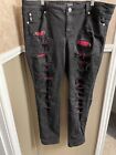 Torrid Size 16 Black Jeans With Red Plaid