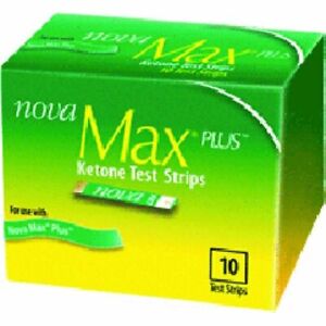 Nova Max Plus Blood Ketone Test Strips Box of 10 - 18 Pack POPULAR