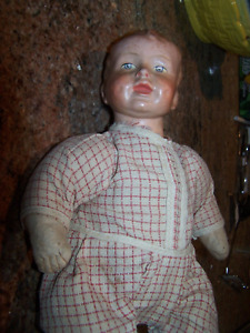 14”Heubach Boy doll Compo head stuffed body!
