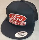 FORD TRACTOR Patch on Yupoong Trucker Hat / YP Classic 6006 Black/Black