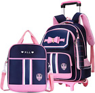 Rolling Backpack for Girls Cute Trolley Bags Primary School Bookbags with Wheels
