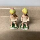 ENESCO vintage naked boy and girl salt and pepper shakers￼
