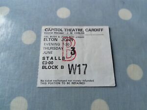 New ListingElton John Concert Ticket (Capitol Theatre Cardiff Wales/3 June 1976)