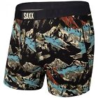 SAXX Men's Underwear - Ultra Boxer Brief Fly, Black Mountainscape,  Small