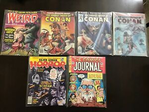 Horror Magazine Lot of 6 Weird, Conan, Horror, EC Comics Vintage/Modern
