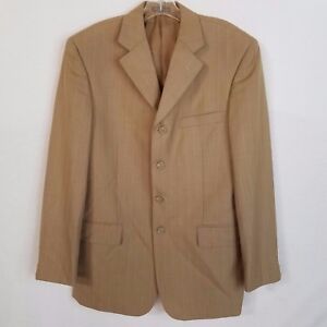 Zandello Le Collezioni  Mens CL1 Khaki Striped Blazer Jacket Sportcoat Size 38R