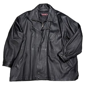 VINTAGE Y2K Genuine Leather Phase 2 Designer Retro Jacket Coat Mens 2XL