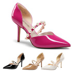 Women Slip On D'Orsay Pumps Close Toe Stilettos High Heel Dress Pump Shoes