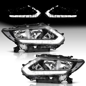 WEELMOTO Headlights Assembly For 2014-2016 Nissan Rogue Pair LED DRL Headlamps