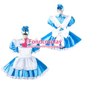 Sissy maid satin dress lockable cosplay costume tailor-made/