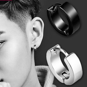 2PCS Stainless Steel Hoop Earrings for Men Women Small Hoop Huggie Ear Piercings