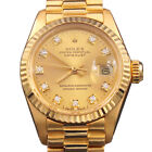 Ladies Rolex 18K Yellow Gold Datejust President Watch Gold Champagne Dial 6917