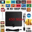 Amplified HD TV Antenna Free Channels 13ft Cable HDTV 4K VHF/UHF Fox 450 Miles.
