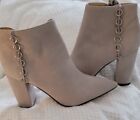 Never Worn- Katy Perry Dress Boots Light Grey Suede -  Size 7 Womens Never Worn