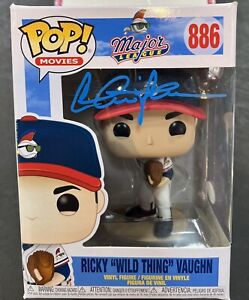 Charlie Sheen signed Ricky Vaughn Wild Thing Funko Pop #886 Mint Autograph PSA