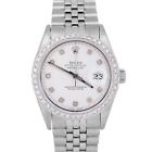 New ListingMINT Rolex DateJust 36mm White DIAMOND Stainless Steel JUBILEE Watch 16014 BOX
