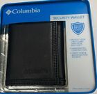 New Columbia Men's Genuine Leather Trifold Wallet Black Color $19.50