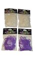 New 4 bags 1200 total -  2 PURPLE & 2 WHITE (Latex Free) +48 S Clips Loom Bands