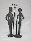 Greek Gods Bronze Statues Of Poseidon And Lady Justice 7 Inch #5804