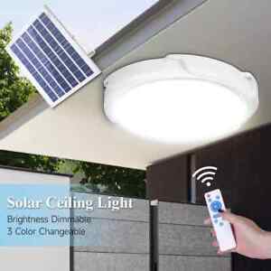 Solar Power Ceiling Pendant Light Remote Control Outdoor Indoor Lamp Waterproof