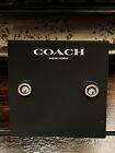 COACH “Halo” Crystal Pave Rose Gold Tone Stud Earrings NWT