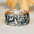 Vintage Silver Flower & Bird Rings for Women Teen Girl Party Jewelry Gift Sz6-10