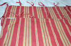 New ListingPOTTERY BARN MORGAN STRIPE CAFE VALANCES & CURTAINS 2 PAIR Ties DISTRESSED RED