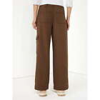 Time and Tru Women's Wide Leg Chocolate Fudge Brown Cargo Pants NEW W TAGS