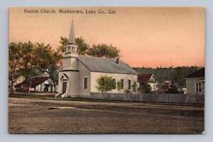 Baptist Church MIDDLETOWN California Antique Lake County Hand Colored 1910s