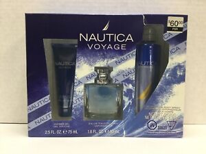 Nautica Voyage Gift Set, Shower Gel 2.5 OZ , Cologne 1.6 OZ & Body Spray 6.0 OZ