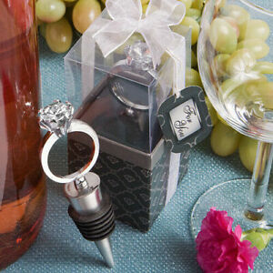 10-70 Diamond Ring Wine Bottle Stoppers, Engagement Ring Wedding Shower Favor