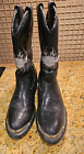 Harley Davidson Amarillo Black Chrome Metal Tip Cowboy Boots Size 5.5
