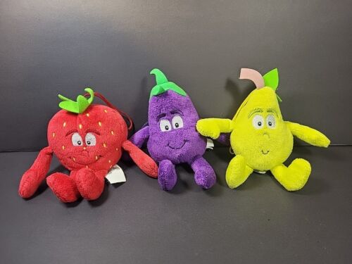 Goodness Gang Co-op Mini Plush Sophie Strawberry Peluche Pear and Eddie Eggplant