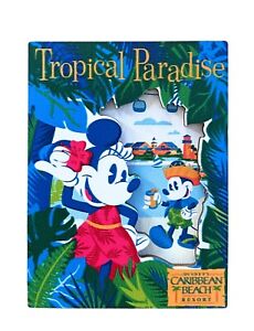 Disney World Parks Caribbean Beach Resort Mickey & Minnie Fridge Magnet - NEW